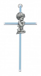 Praying Boy Blue Baby Cross - 6 [RBS2021]