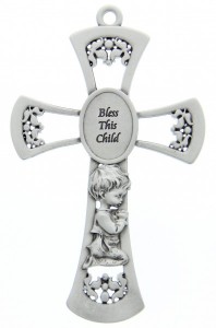 Praying Boy Pewter Cross - 6“ [RBS2013]