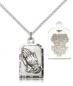Praying Hands Pendant with Serenity Prayer [BM0578]