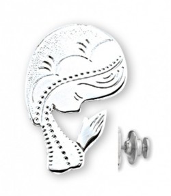 Praying Madonna Bust Lapel Pin Sterling Silver [HMLP015]