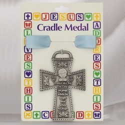 Protect This Boy Pewter Cross Crib Medal [CB1005]