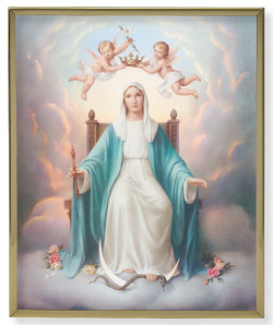 Queen of Heaven 8x10 Gold Trim Plaque [HFA0231]