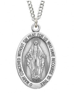 Raised Border Miraculous Sterling Silver Pendant [HM0711]
