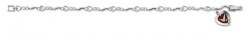 Red Enamel Heart Bracelet with Dove 7.5 Inches [MV1022]