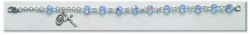 Rosary Bracelet - Sterling Silver with 6mm Light Sapphire Crystal Swarovski Beads [RB3481]