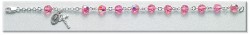 Rosary Bracelet - Sterling Silver with 7mm Pink Swarovski Beads [RB3472]
