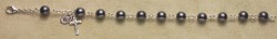 Rosary Bracelet - Sterling Silver with Hematite Beads [RB3313]
