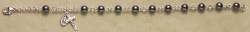 Rosary Bracelet - Sterling Silver with Hematite Beads [RB3321]