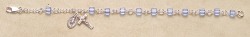 Rosary Bracelet - Sterling Silver with Light Sapphire Swarovski Cube [RB3296]