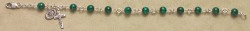 Rosary Bracelet - Sterling Silver with Malachite Beads [RB3320]