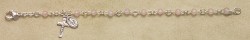 Rosary Bracelet - Sterling Silver with Rose Quartz Beads [RB3323]
