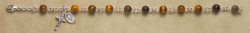 Rosary Bracelet - Sterling Silver with Tigereye Beads [RB3319]