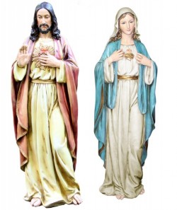Sacred Heart &amp; Immaculate Heart Statue Set 37“ [SAB001]