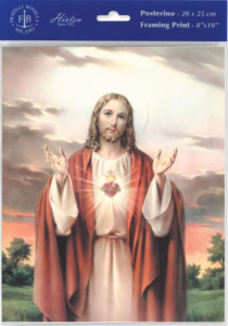 Sacred Heart of Jesus in Nature Print - Sold in 3 per pack [HFA1101]