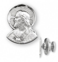 Sacred Heart Lapel Pin Sterling Silver [HMLP001]
