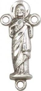 Sacred Heart Sterling Silver Rosary Centerpiece [BLCR0166]