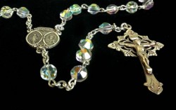 Sacred Heart and Immaculate Heart Rosary with 6mm Swarovski Beads [HMRB014]