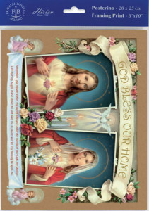 Sacred Hearts House Blessing Print - Sold in 3 per pack [HFA1196]