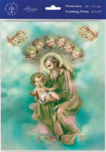 Saint Joseph and Child Enthroned Print - Sold in 3 Per Pack [HFA4809]