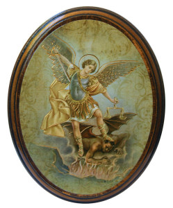 Saint Michael 4x5 Oval Wood Plaque [HFA4676]