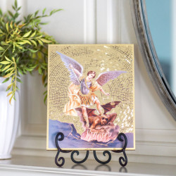 Saint Michael Gold Foil Mosaic Plaque [HFA0615]
