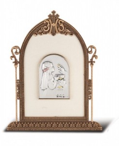 Salerni Sterling Silver First Communion Keepsake Plaque - Girl [HMHC011]