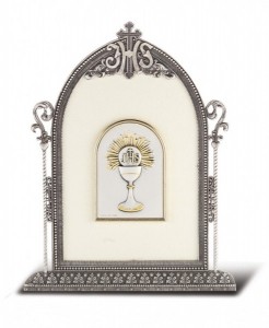 Salerni Sterling Silver First Communion Keepsake Plaque [HMHC013]