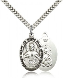 Raised Border Learn of Me Men's Scapular Necklace [BM0604]