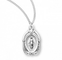 Scroll and Fluer de Lis Accent Miraculous Medal [HM0713]