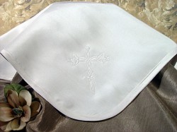 Silk Dupioni Baptism Blanket with Celtic Cross [BLA005]