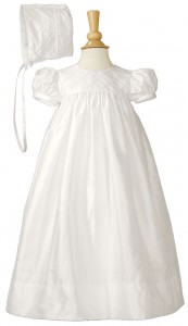 Silk Dupioni Christening Gown with Lattice Bodice [LTM064]