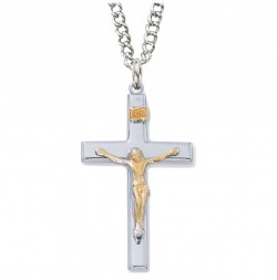 Men's Slim Two-Tone Raised Crucifix 1.5 [CM2014]