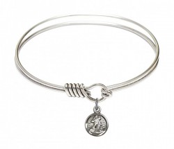 Smooth Bangle Bracelet with a Guardian Angel Charm [BRS2340]