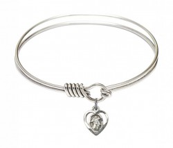 Smooth Bangle Bracelet with a Guardian Angel Charm [BRS5407]