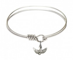 Smooth Bangle Bracelet with a Holy Spirit Charm [BRS5911]