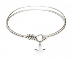 Smooth Bangle Bracelet with a Holy Spirit Dove Charm [BRS0225]