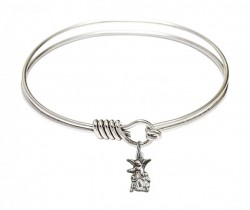 Smooth Bangle Bracelet with a Littlest Angel Charm [BRS4254]