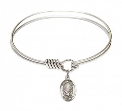 Smooth Bangle Bracelet with a Oval Holy Spirit Charm [BRS9044]