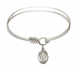 Smooth Bangle Bracelet with a Saint Alexander Sauli Charm [BRS9012]