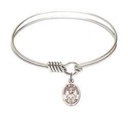 Smooth Bangle Bracelet with a Saint Andrew Kim Taegon Charm [BRS9373]