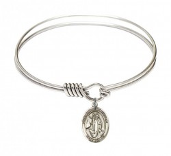 Smooth Bangle Bracelet with a Saint Anthony of Egypt Charm [BRS9317]