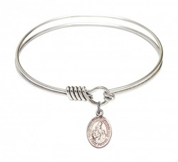 Smooth Bangle Bracelet with a Saint Margaret of Scotland Charm [BRS9407]