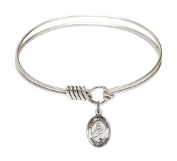 Smooth Bangle Bracelet with a Saint Perpetua Charm [BRS9272]