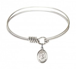 Smooth Bangle Bracelet with a Saint Rita of Cascia Charm [BRS9094]