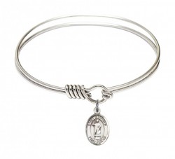 Smooth Bangle Bracelet with a Saint Stephen the Martyr Charm [BRS9104]