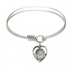 Smooth Bangle Bracelet with a Scapular Charm [BRS4126]