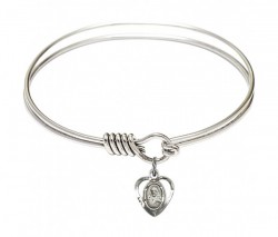 Smooth Bangle Bracelet with a Scapular Charm [BRS5402]
