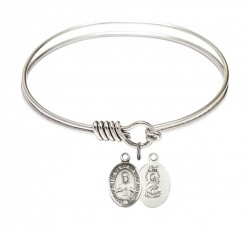 Smooth Bangle Bracelet with a Scapular Charm [BRS9098]