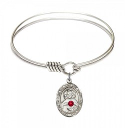 Smooth Bangle Bracelet with a Scapular Charm [BRST063]