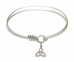 Smooth Bangle Bracelet with a Trinity Irish Knot Charm [BRS5100]